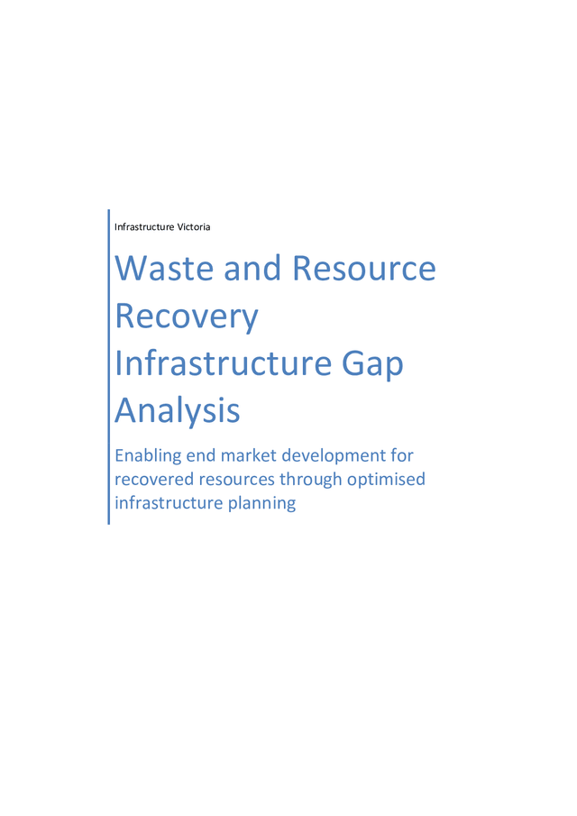Thumbnail for Waste and resource recovery infrastructure gap analysis