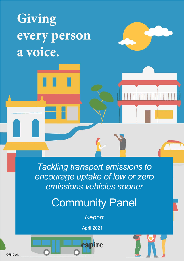 Thumbnail for Community panel report: tackling Victoria's transport emissions